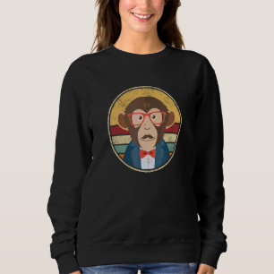 Monkey Chimpanzee Gorilla Retro Vintage Outfit Des Sweatshirt