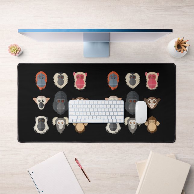 Monkey Chimpanzee Gorilla Spider Monkey Squirrel M Desk Mat (Office 1)