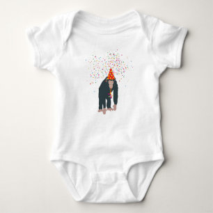 Monkey Chimpanzee Partying Animals Having a Party  Baby Bodysuit