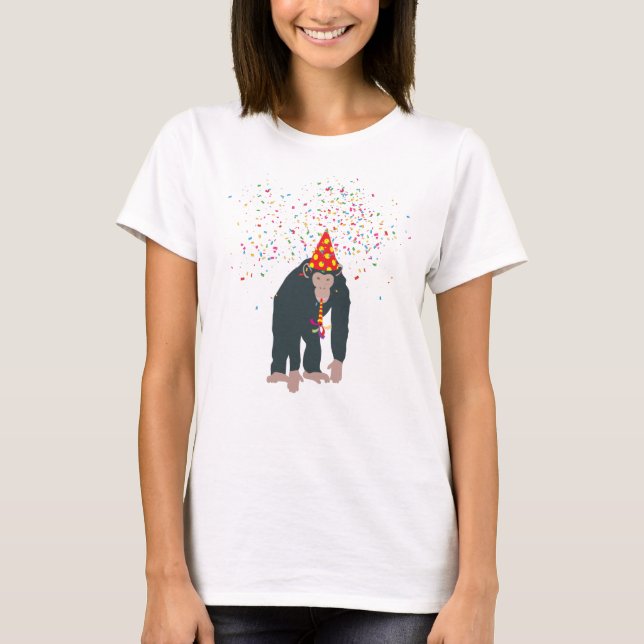 Monkey Chimpanzee Partying Animals Having a Party  T-Shirt (Front)