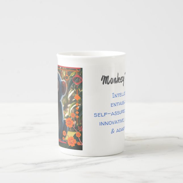 Monkey - Chinese Zodiac Bone China Mug (Front)