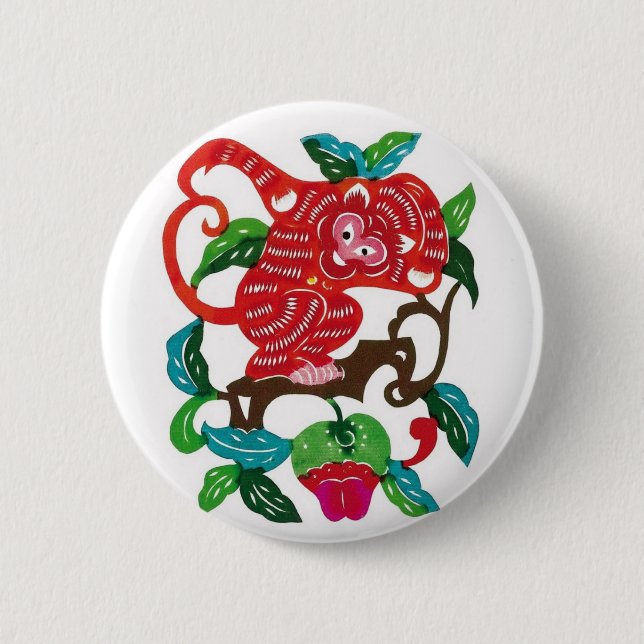 Monkey-Chinese Zodiac Sign 6 Cm Round Badge (Front)