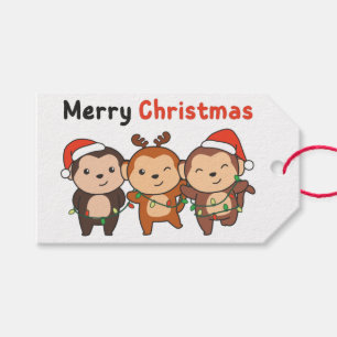 Monkey Christmas Animals Monkeys Merry Christmas G Gift Tags