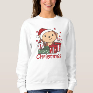 Monkey Christmas Gift Winter Animals Monkeys Sweatshirt