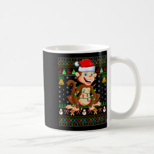 Monkey Christmas Lights Funny Monkey Ugly Sweaters Coffee Mug
