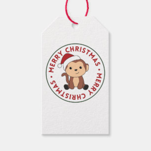 Monkey Christmas Snow Winter Animals Monkeys Gift Tags