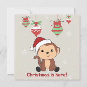 Monkey Christmas Snow Winter Animals Monkeys Invit Invitation
