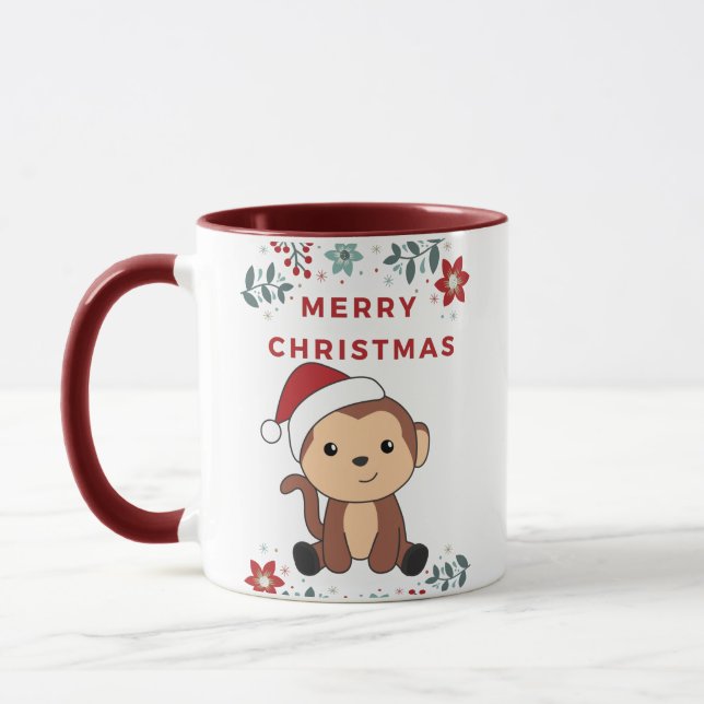 Monkey Christmas Snow Winter Animals Monkeys Mug (Left)