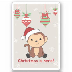 Monkey Christmas Snow Winter Animals Monkeys Stick