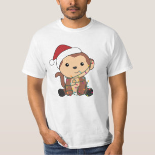 Monkey Christmas Snow Winter Animals Monkeys T-Shirt