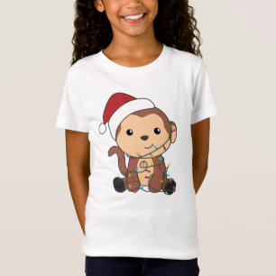 Monkey Christmas Snow Winter Animals Monkeys T-Shirt