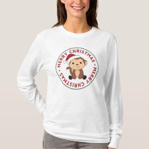 Monkey Christmas Snow Winter Animals Monkeys T-Shirt