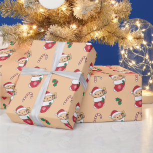 Monkey Christmas Snow Winter Animals Monkeys Wrapping Paper