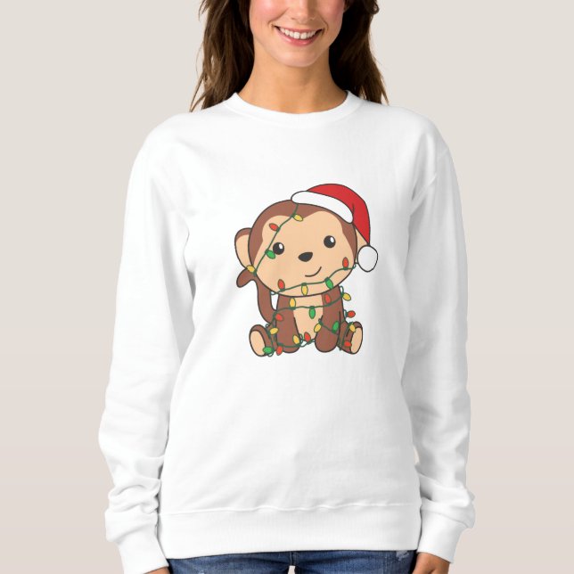 Monkey Christmas Winter Animals Monkeys Sweatshirt (Front)