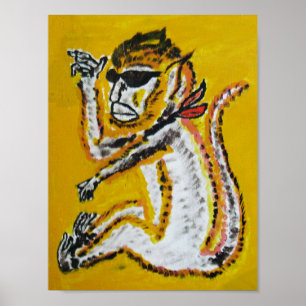 Monkey Circus Art Poster