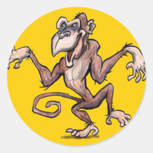 Monkey Classic Round Sticker