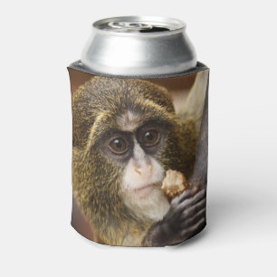 Monkey Climbing Tree Photo Can Cooler