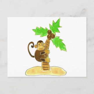 monkey climbing tree postcard