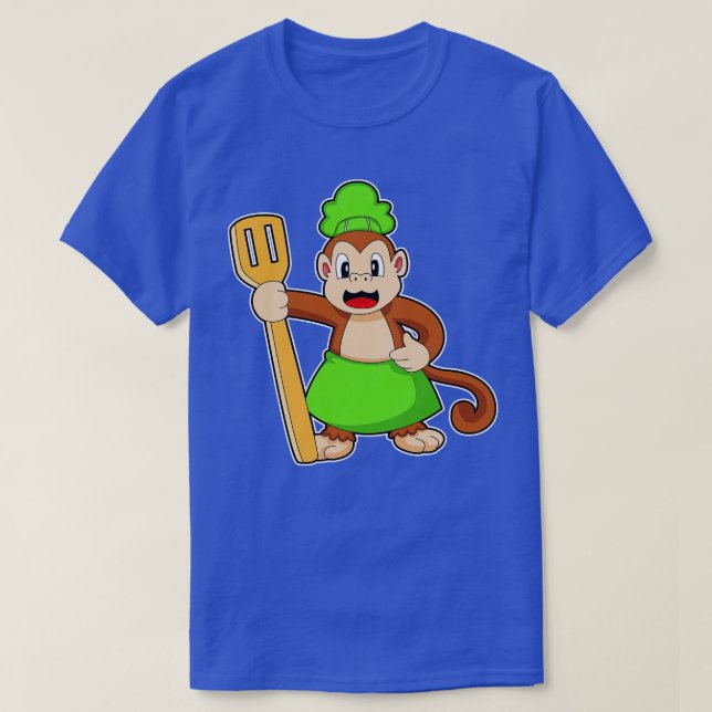 Monkey Cook Spatula T-Shirt (Design Front)
