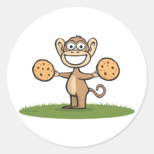 Monkey Cookies Classic Round Sticker