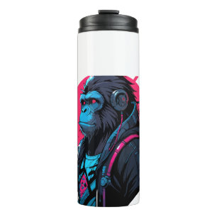 Monkey cyberpunk thermal tumbler