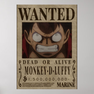 Monkey D Luffy One Piece Bounty Wanted Poster
