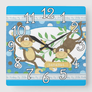 Monkey design Child's Room Wall Clock