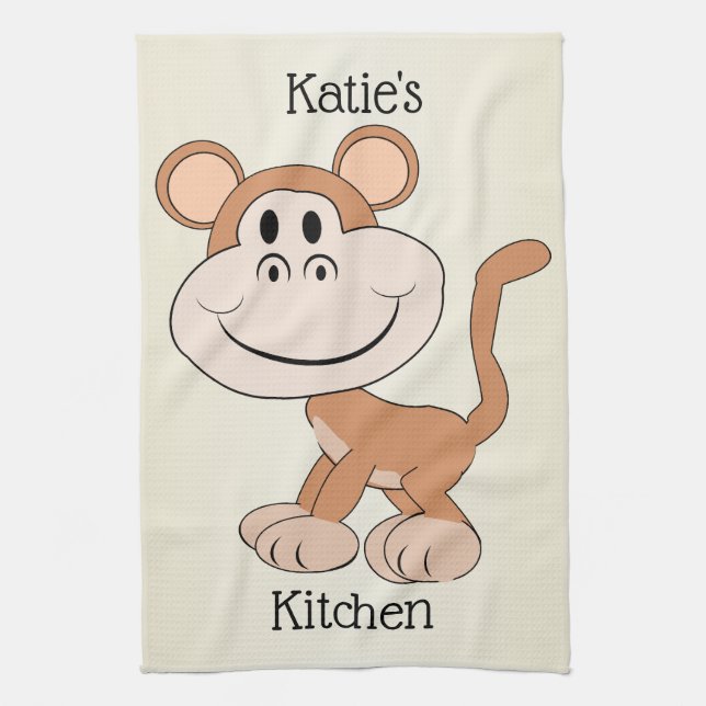Monkey Design Tea Towel (Vertical)