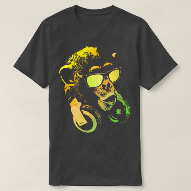 Monkey DJ Yellow T-Shirt (Design Front)