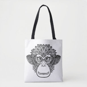 Monkey Doodle Face 2 Tote Bag