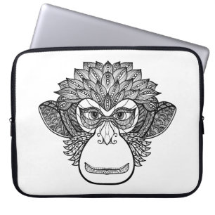 Monkey Doodle Face Laptop Sleeve