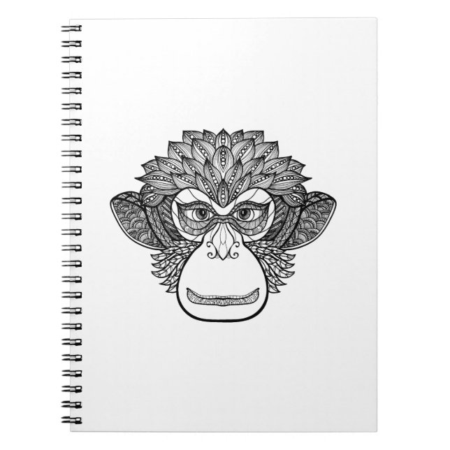 Monkey Doodle Face Spiral Notebook (Front)
