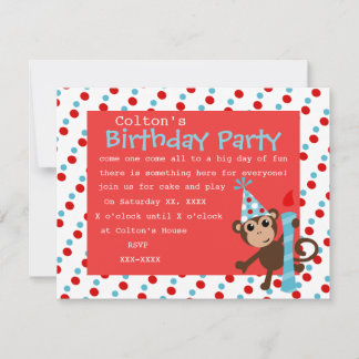 Monkey Dots Invitation