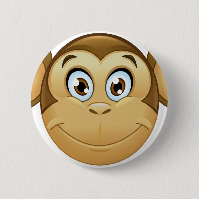monkey emoji 6 cm round badge (Front)