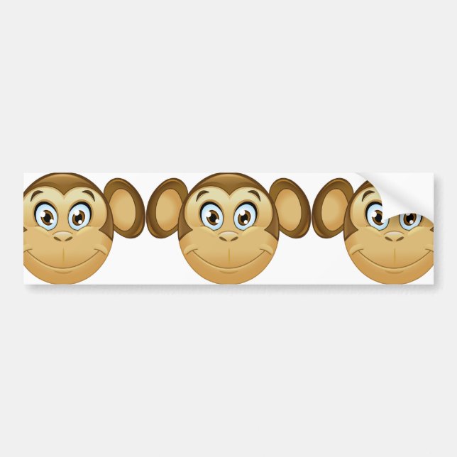 monkey emoji bumper sticker (Front)