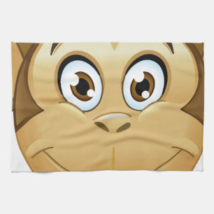 monkey emoji tea towel