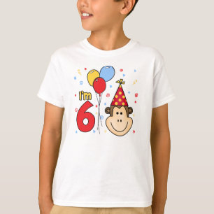 Monkey Face 6th Birthday T-Shirt