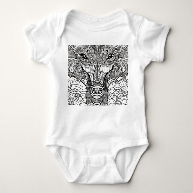 Monkey Face Baby Bodysuit (Front)