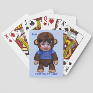 Monkey Face - Boy (Personalised Playing Cards) Cards