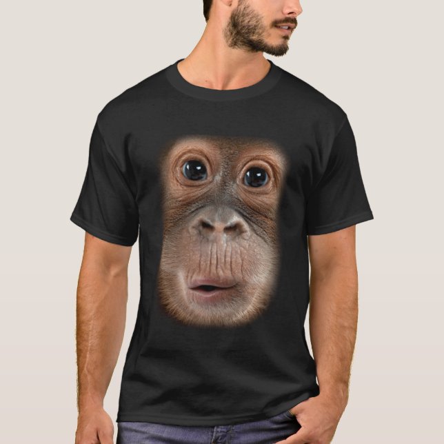 Monkey Face Chimpanzee Ape Zoo Animal T-Shirt (Front)