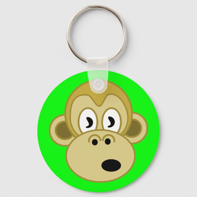 Monkey Face Keychain - Green (Front)