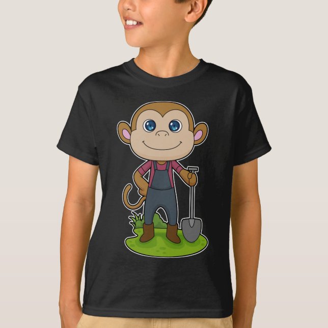 Monkey Farmer Shovel T-Shirt (Front)