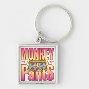 Monkey Flowery Pants Key Ring