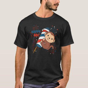Monkey For The Fourth Of July Fireworks Kids T-Shirt