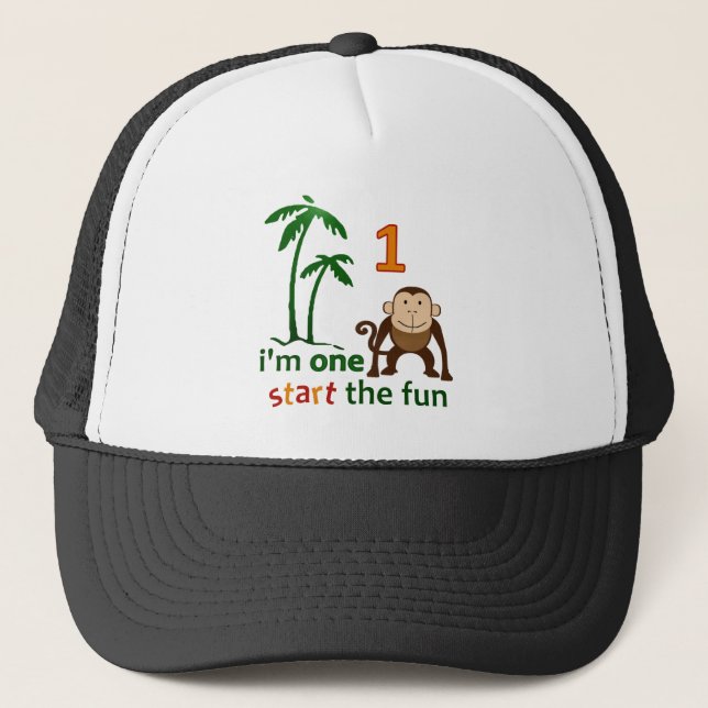 Monkey Fun One Trucker Hat (Front)