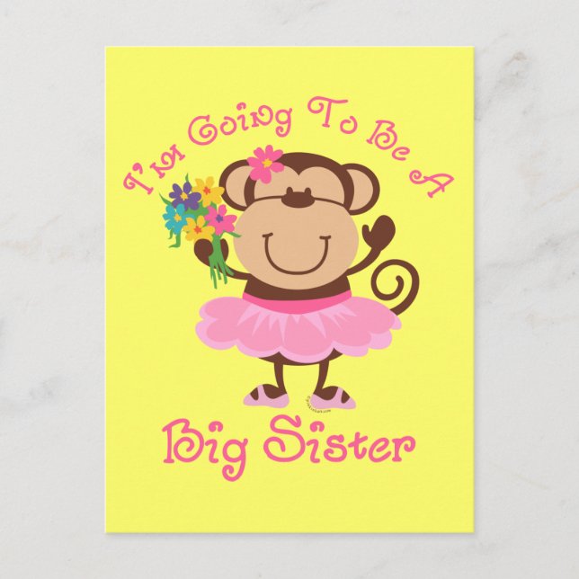Monkey Future Big Sister Postcard (Front)
