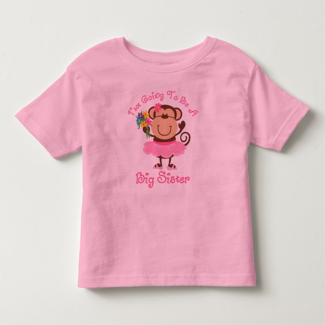 Monkey Future Big Sister Toddler T-Shirt (Front)