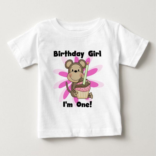 Monkey Girl 1st Birthday Tshirts and Gifts (Front)