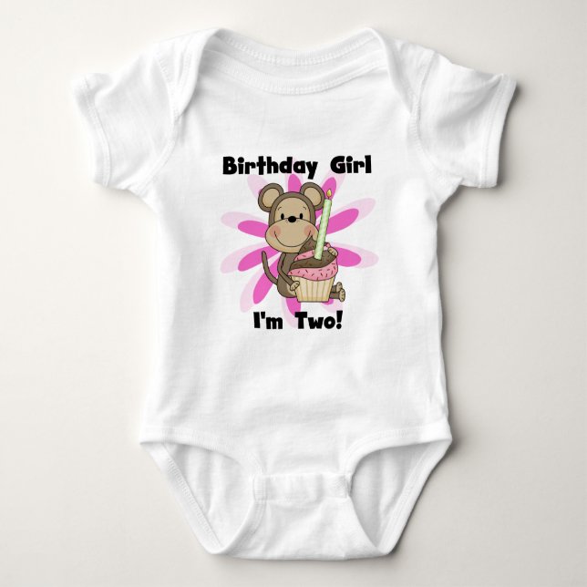 Monkey Girl 2nd Birthday Tshirts and Gifts (Front)
