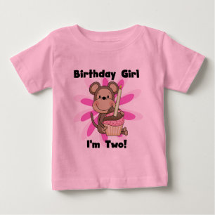 Monkey Girl 2nd Birthday Tshirts and Gifts